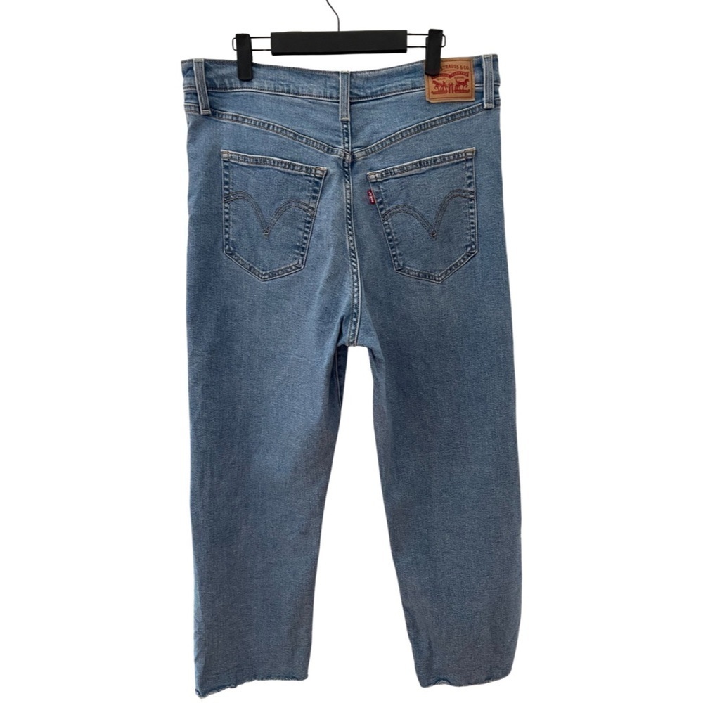 Levi's Ribcage Straight Ankle Distressed medium wash jeans size 32 - Picture 3 of 10